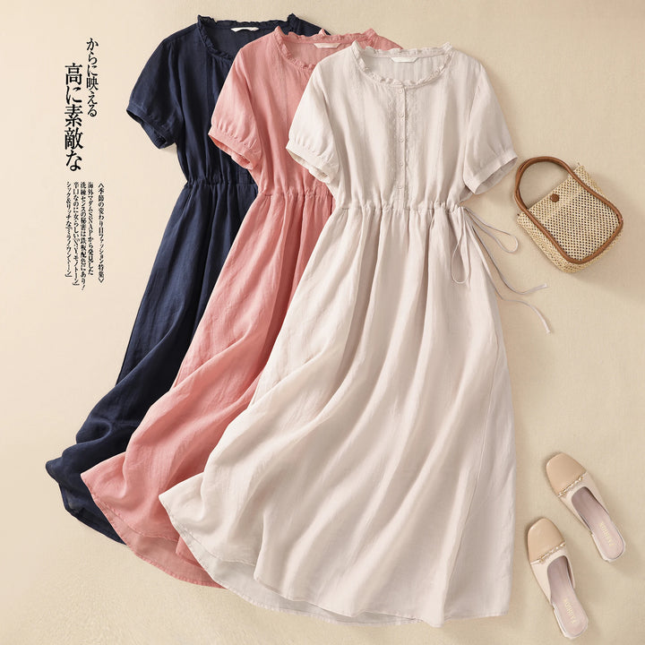 Sakura  Cotton Linen  Dress